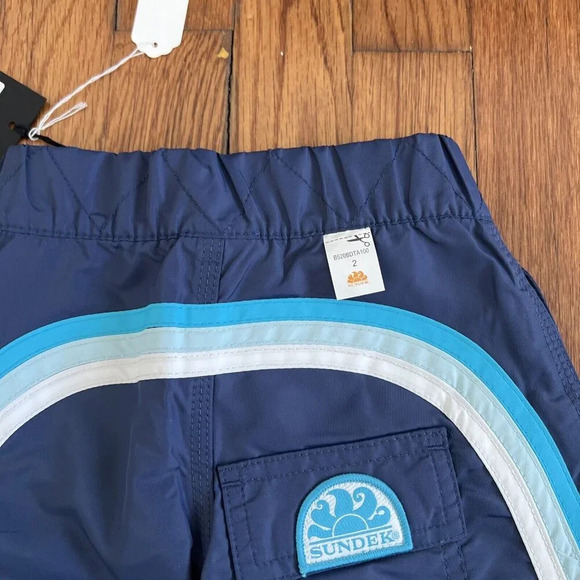 Sundek Toddler Boys Navy Swim Trunks Shorts Rainbow Blue Size 2 - Picture 5 of 5
